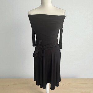 LAUNDRY Shelli Segal Black Off Shoulder Dress Size 2